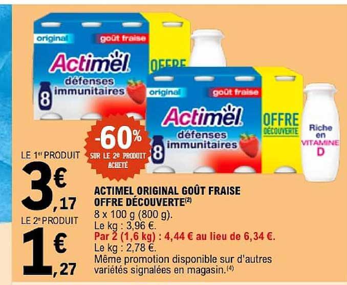 ACTIMEL ORIGINAL GOÛT FRAISE OFFRE DÉCOUVERTE
