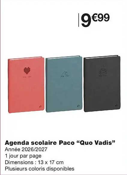 Agenda scolaire Paco “Quo Vadis”