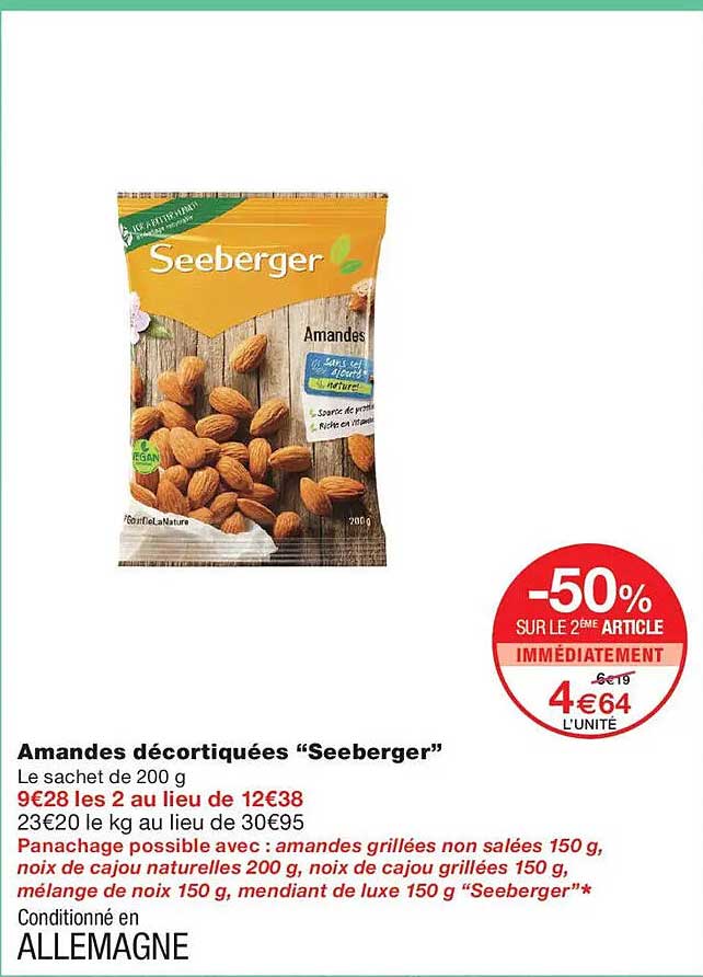 Amandes décortiquées “Seeberger”