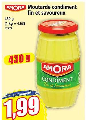 AMORA Moutarde condiment fin et savoureux