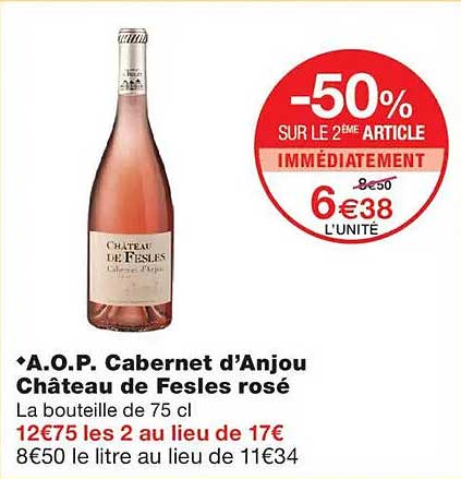 A.O.P. Cabernet d’Anjou Château de Fesles rosé