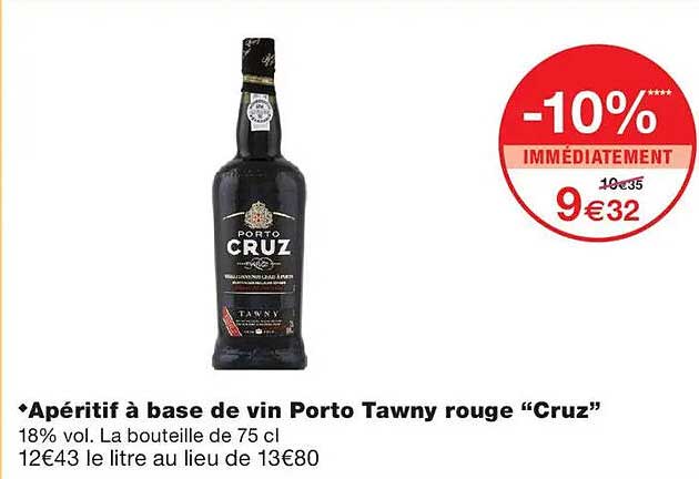 Apéritif à base de vin Porto Tawny rouge “Cruz”