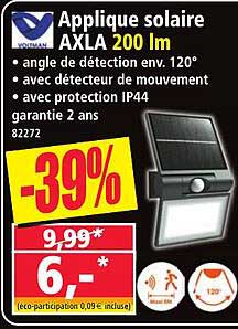 Applique solaire AXLA 200 lm