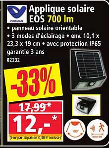 Applique solaire EOS 700 lm