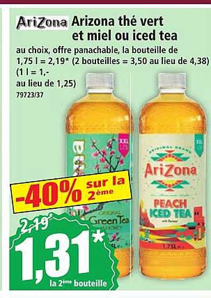 Arizona thé vert et miel ou iced tea