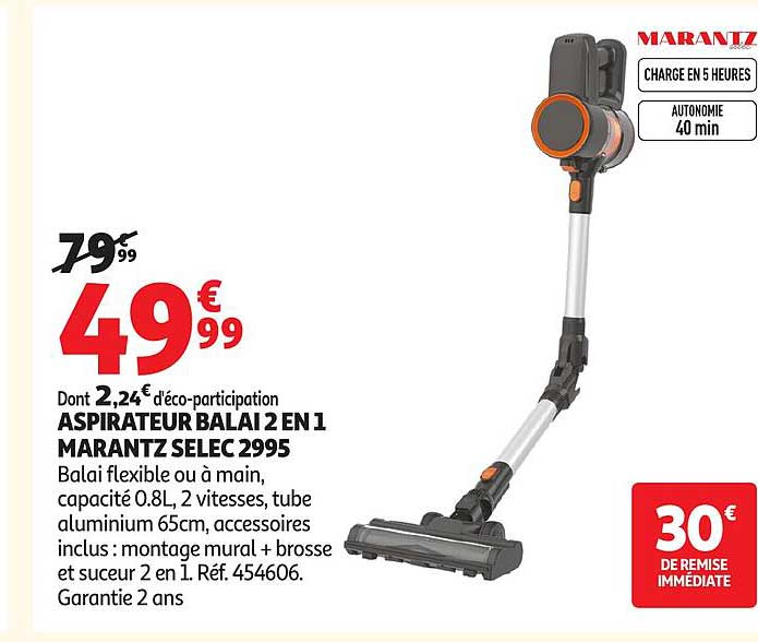 ASPIRATEUR BALAI 2 EN 1 MARANTZ SELEC 2995