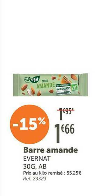 Barre amande EVERNAT 30G, AB