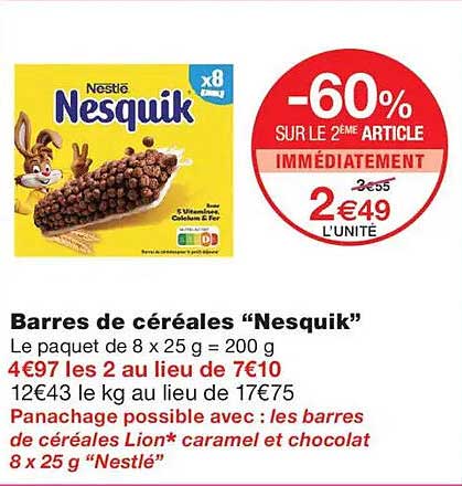 Barres de céréales “Nesquik”