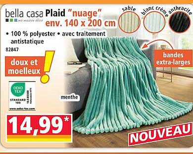 bella casa Plaid "nuage" env. 140 x 200 cm