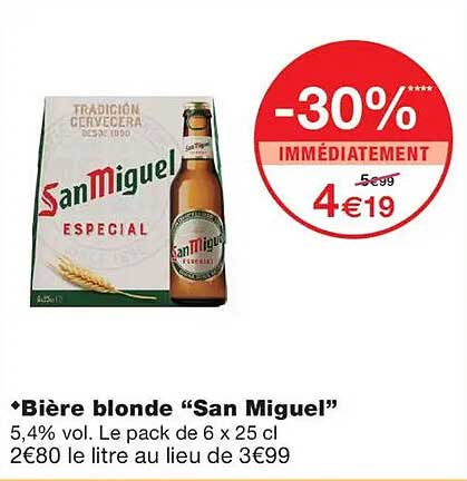 Bière blonde “San Miguel”