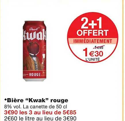 Bière “Kwak” rouge