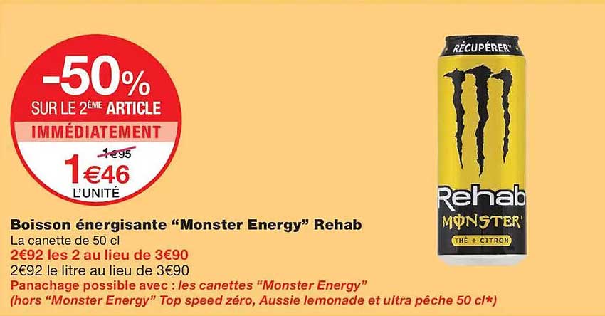 Boisson énergisante “Monster Energy” Rehab