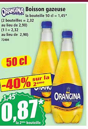Boisson gazeuse la bouteille 50 cl = 1,45*