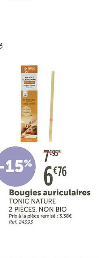 Bougies auriculaires TONIC NATURE 2 PIÈCES, NON BIO
