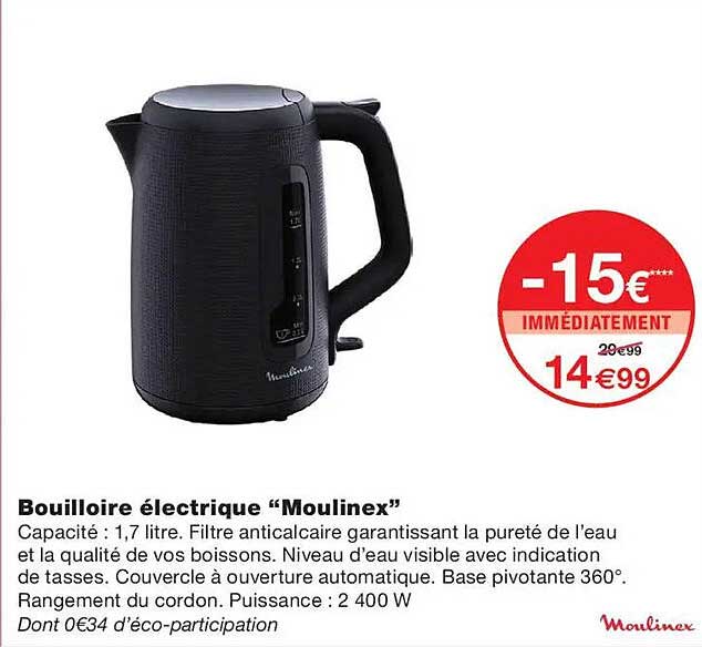 Bouilloire électrique “Moulinex”