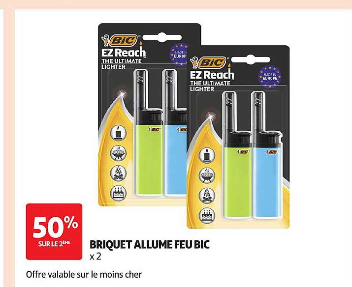 BRIQUET ALLUME FEU BIC x 2