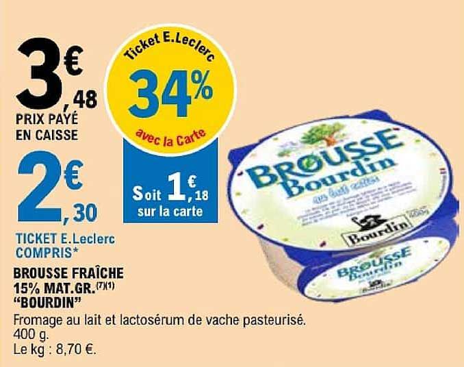 BROUSSE FRAÎCHE 15% MAT.GR. (7%) "BOURDIN"
