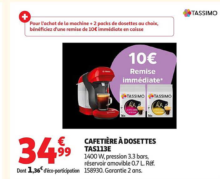 CAFETIÈRE À DOSETTES TAS113E