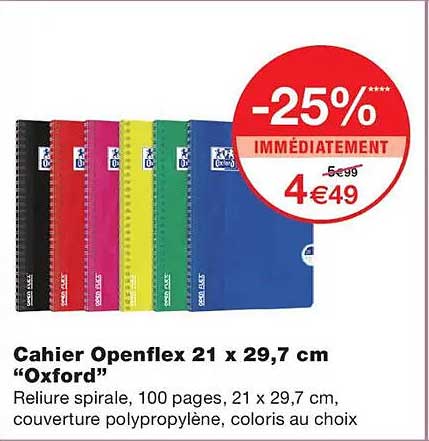 Cahier Openflex 21 x 29,7 cm “Oxford”