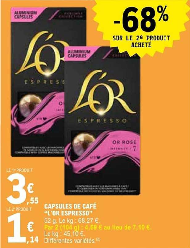CAPSULES DE CAFÉ “L’OR ESPRESSO”