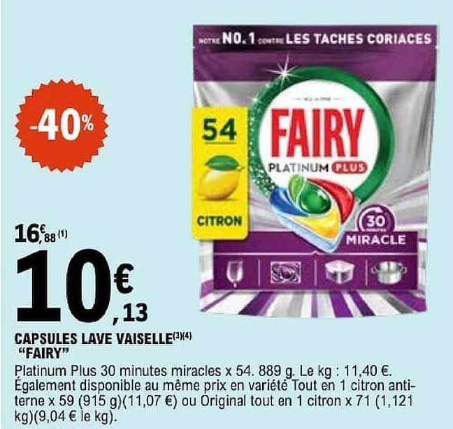 CAPSULES LAVE VAISSELLE "FAIRY"