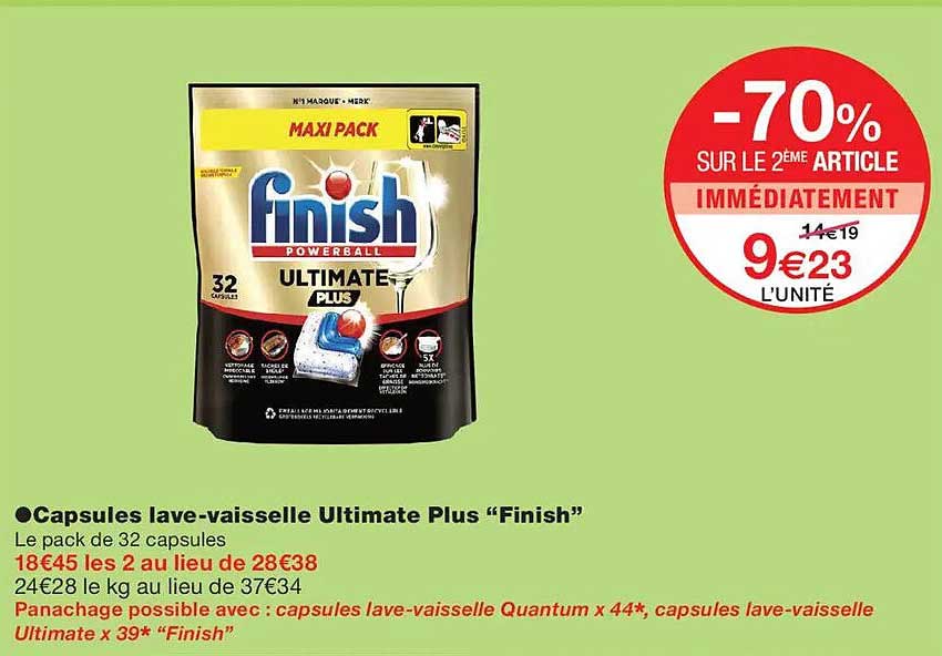 Capsules lave-vaisselle Ultimate Plus “Finish”