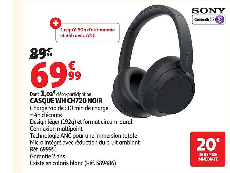 CASQUE WH CH720 NOIR