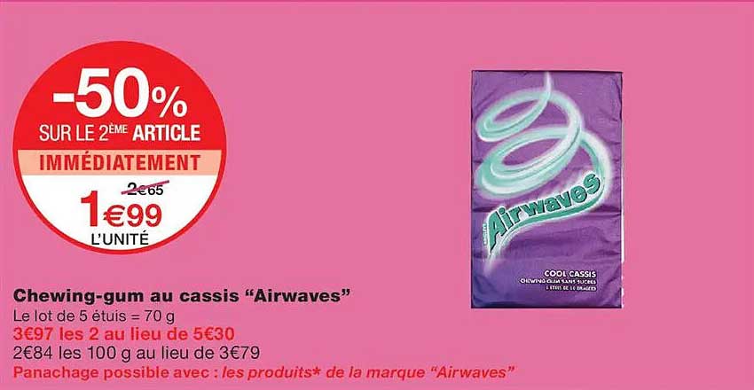 Chewing-gum au cassis “Airwaves”