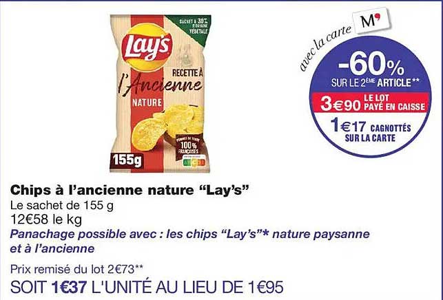 Chips à l’ancienne nature “Lay’s”