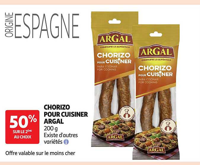 CHORIZO POUR CUISINER ARGAL 200 g Existe d'autres variétés