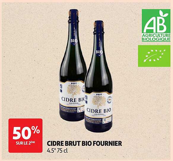 CIDRE BRUT BIO FOURNIER 4.5° 75 cl