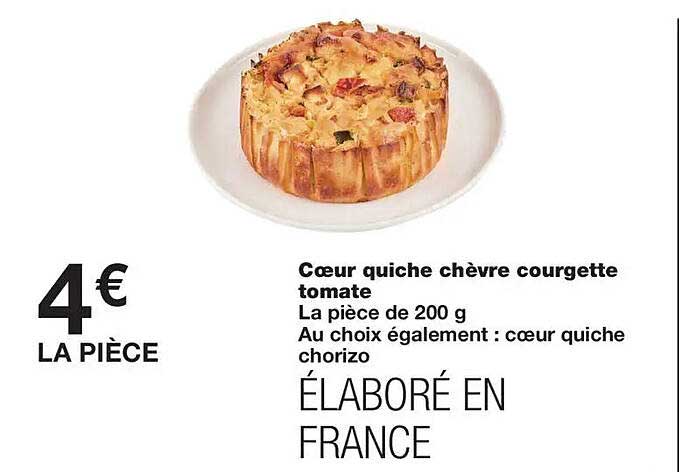 Cœur quiche chèvre courgette tomate