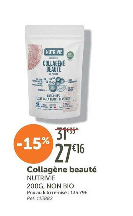Collagène beauté NUTRIVIE 200G, NON BIO