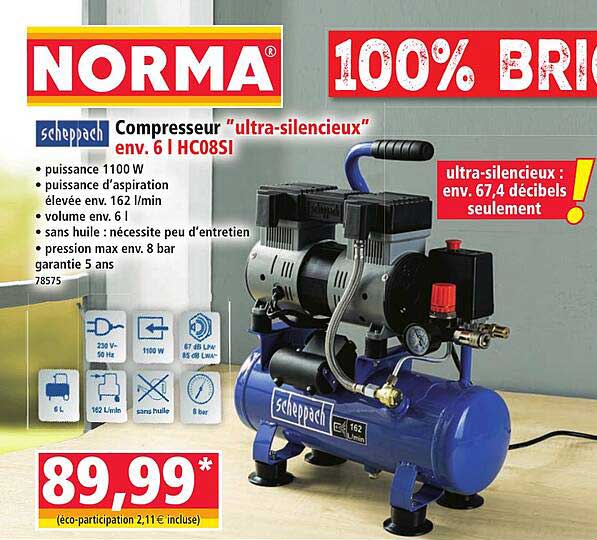 Compresseur "ultra-silencieux" env. 6 l HC08SI