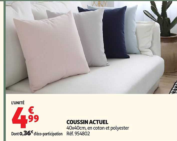 COUSSIN ACTUEL 40x40cm, en coton et polyester Réf. 954802