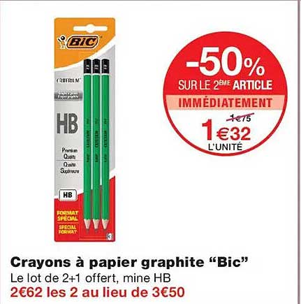 Crayons à papier graphite “Bic”