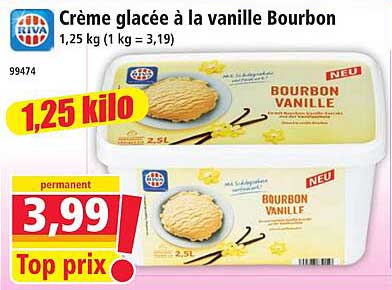 Crème glacée à la vanille Bourbon
