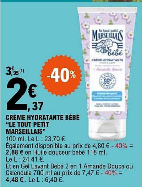 CRÈME HYDRATANTE BÉBÉ “LE TOUT PETIT MARSEILLAIS”