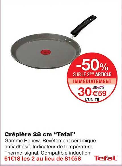Crêpière 28 cm “Tefal”