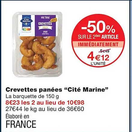 Crevettes panées “Cité Marine”