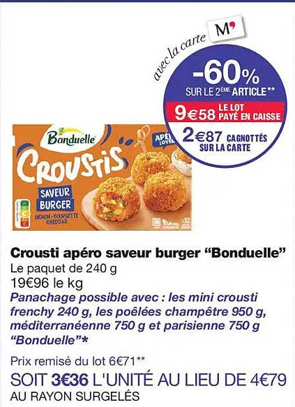 Crousti apéro saveur burger “Bonduelle”