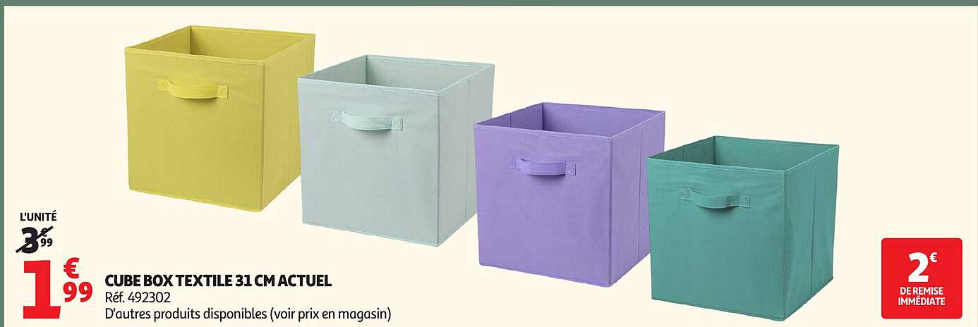CUBE BOX TEXTILE 31 CM ACTUEL