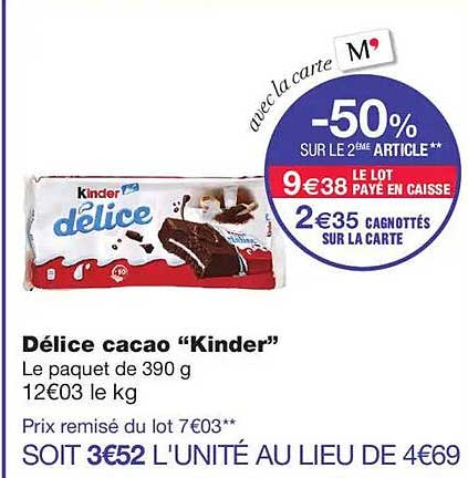 Délice cacao “Kinder”