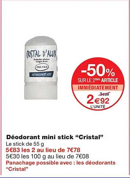 Déodorant mini stick “Cristal”