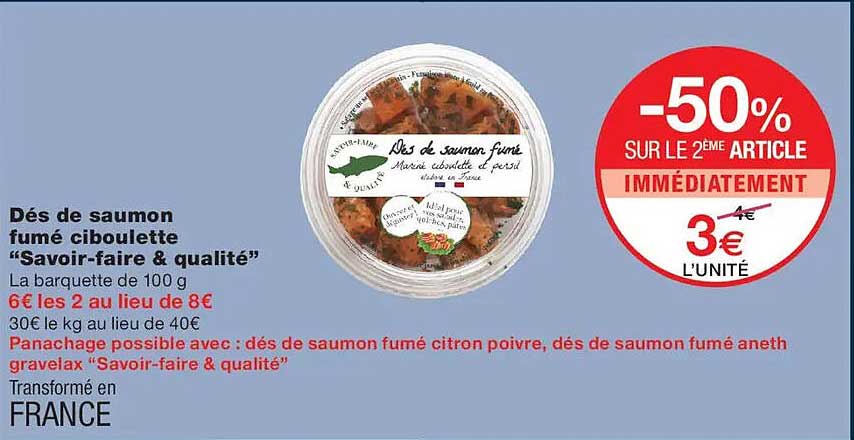 Dés de saumon fumé ciboulette “Savoir-faire & qualité”