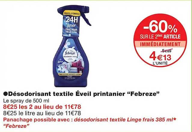 Désodorisant textile Éveil printanier “Febreze”