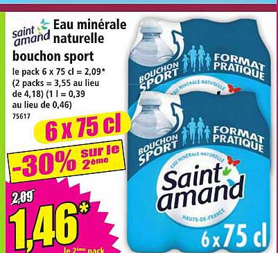 Eau minérale naturelle bouchon sport