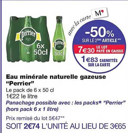 Eau minérale naturelle gazeuse “Perrier”