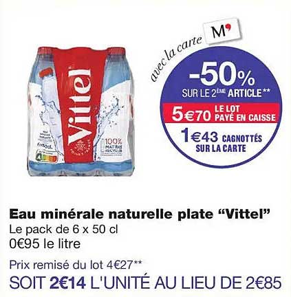 Eau minérale naturelle plate “Vittel”