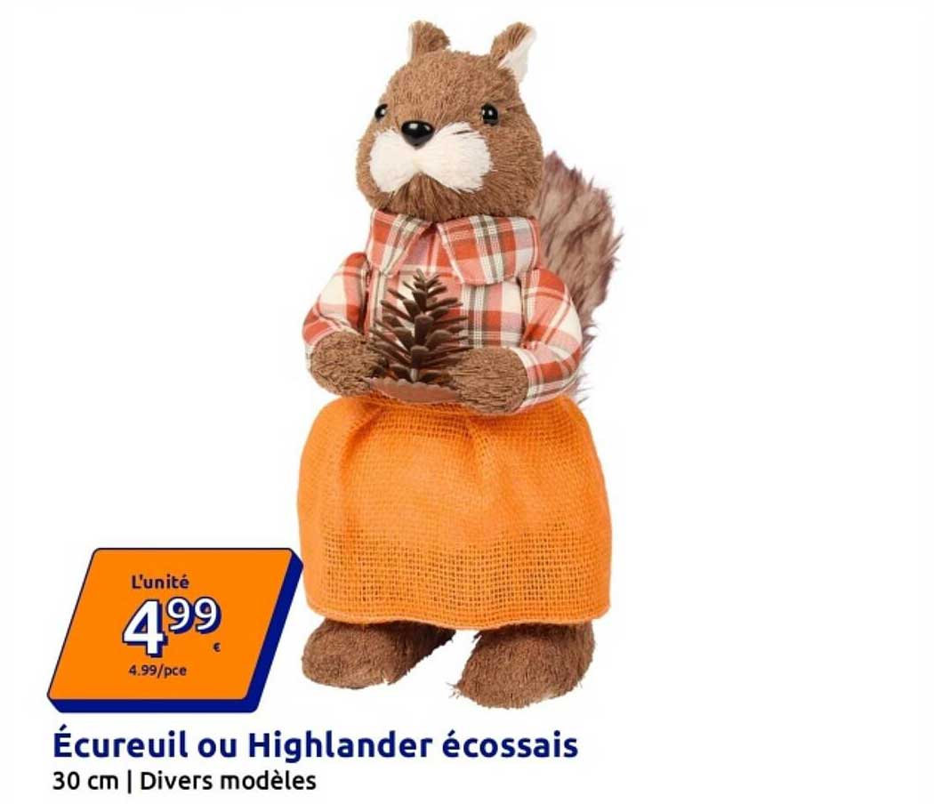 Écureuil ou Highlander écossais 30 cm | Divers modèles